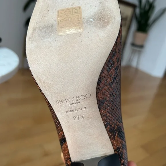 Jimmy Choo Brown Snakeskin Heels - Picture 5 of 7